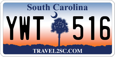 SC license plate YWT516
