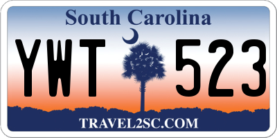 SC license plate YWT523