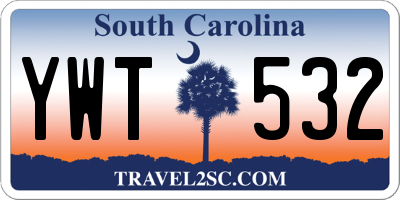 SC license plate YWT532