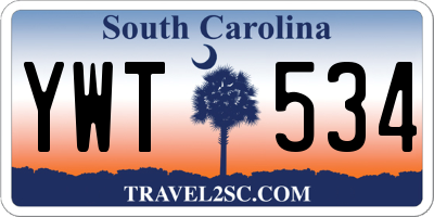 SC license plate YWT534