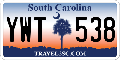 SC license plate YWT538