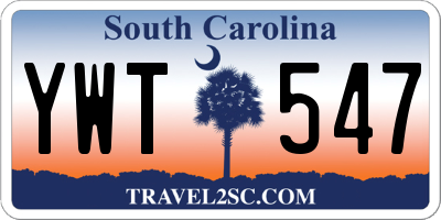 SC license plate YWT547