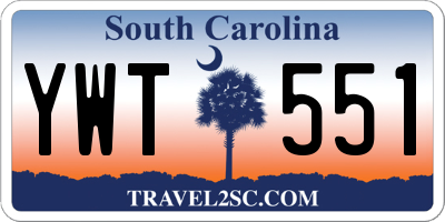 SC license plate YWT551