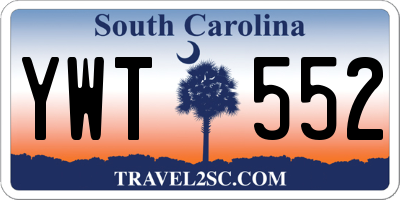 SC license plate YWT552