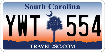 SC license plate YWT554