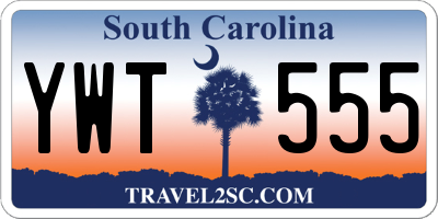 SC license plate YWT555