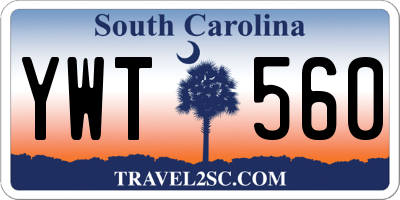 SC license plate YWT560