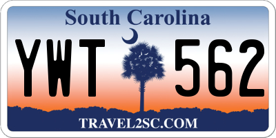 SC license plate YWT562