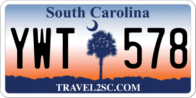SC license plate YWT578