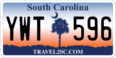 SC license plate YWT596