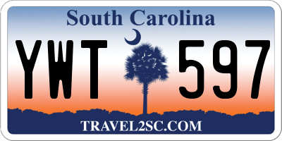 SC license plate YWT597