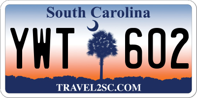 SC license plate YWT602
