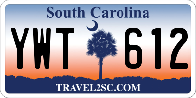 SC license plate YWT612