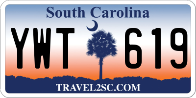 SC license plate YWT619