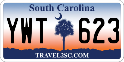 SC license plate YWT623