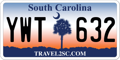 SC license plate YWT632