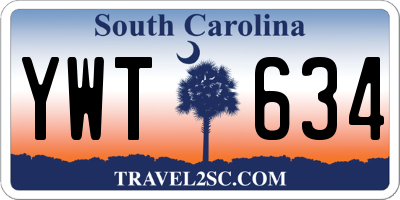 SC license plate YWT634