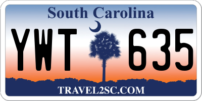 SC license plate YWT635