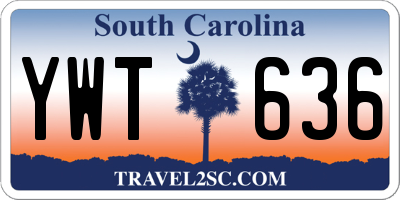SC license plate YWT636