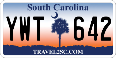 SC license plate YWT642