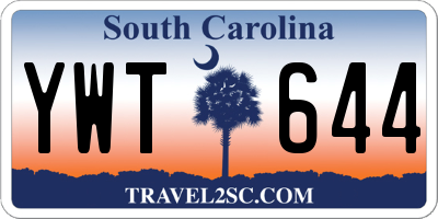 SC license plate YWT644