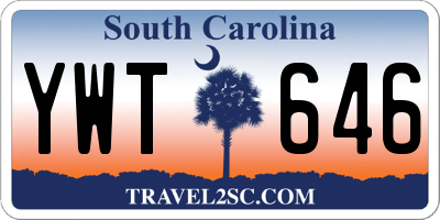 SC license plate YWT646