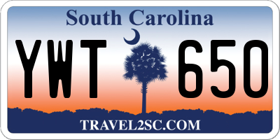 SC license plate YWT650