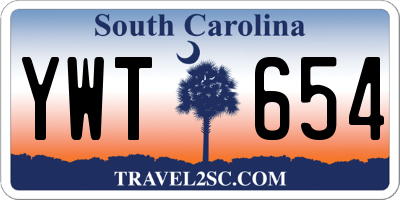 SC license plate YWT654