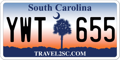 SC license plate YWT655