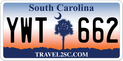 SC license plate YWT662