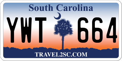 SC license plate YWT664