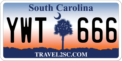SC license plate YWT666