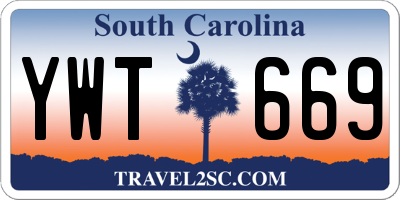 SC license plate YWT669