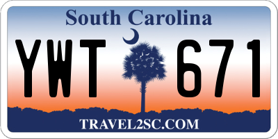 SC license plate YWT671