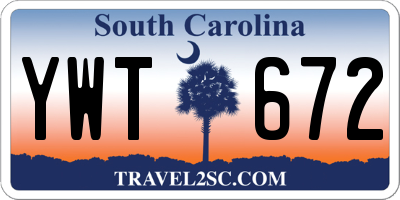 SC license plate YWT672