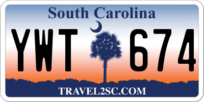 SC license plate YWT674