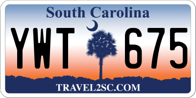 SC license plate YWT675