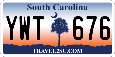 SC license plate YWT676