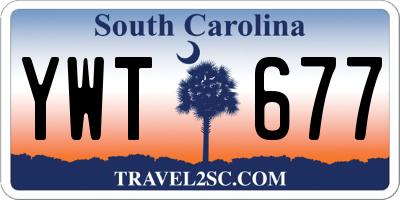 SC license plate YWT677