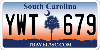 SC license plate YWT679