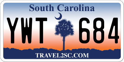 SC license plate YWT684