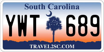 SC license plate YWT689