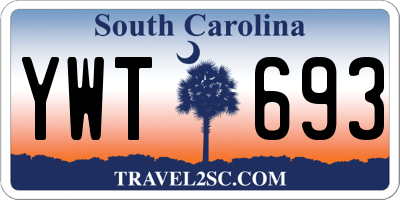 SC license plate YWT693