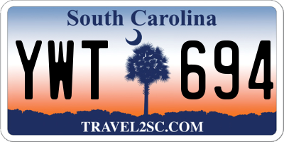 SC license plate YWT694