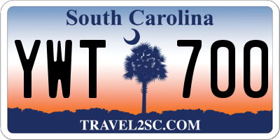 SC license plate YWT700