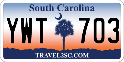 SC license plate YWT703
