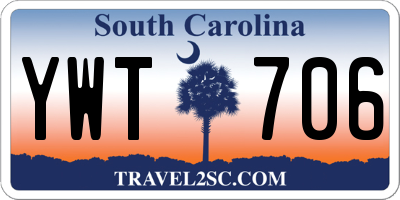 SC license plate YWT706