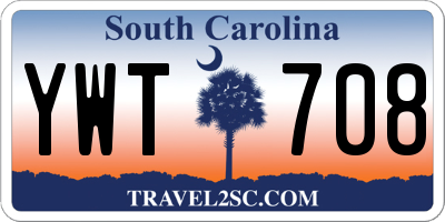 SC license plate YWT708