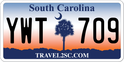 SC license plate YWT709