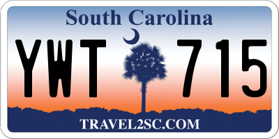 SC license plate YWT715